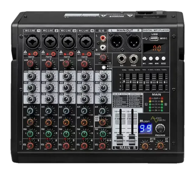 Микшерный пульт 6-канальный AudioVision AV-M6