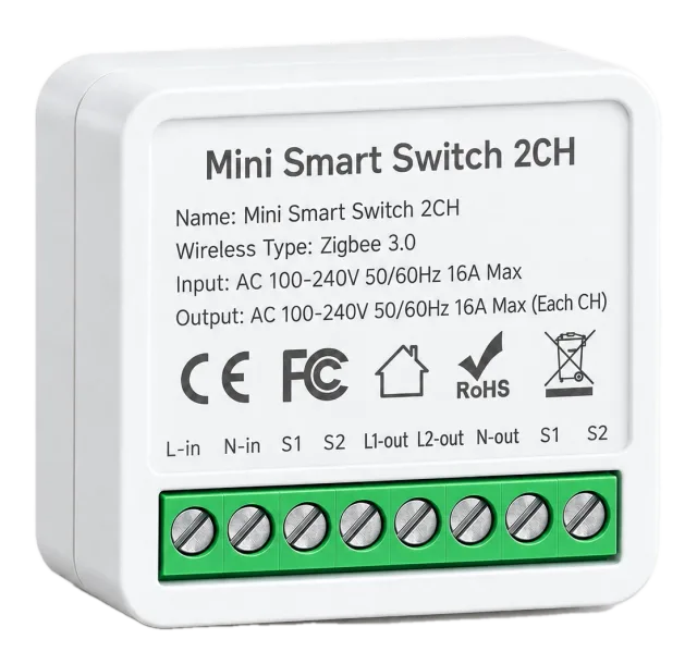 Умное реле Zigbee 3.0, 2 канала